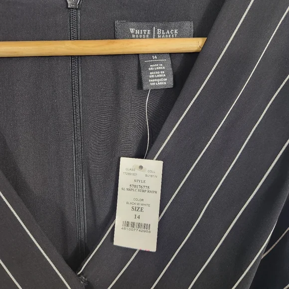 White House Black Market Surplice Striped Romper - Picture 9 of 12